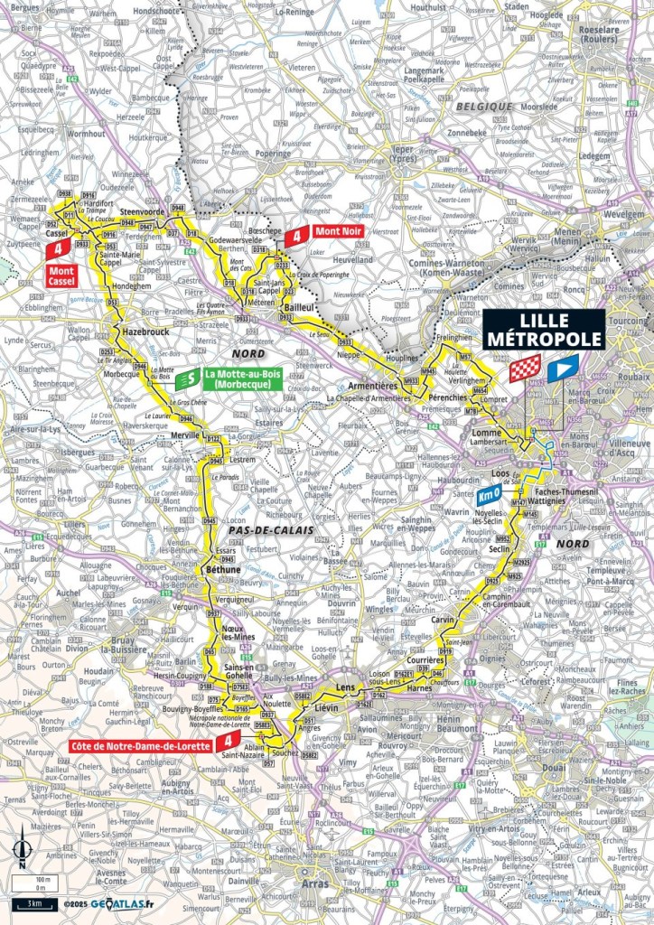 Planimetria Stage 1 Lille - Lille (184,9 km)
