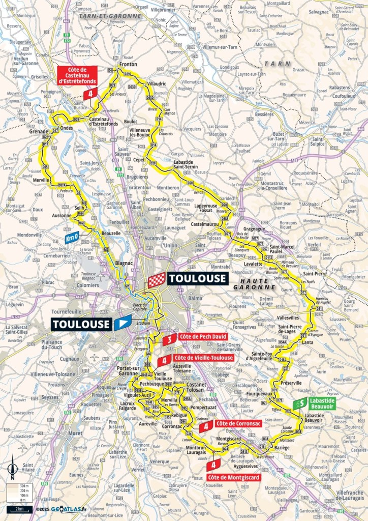 Planimetria Stage 11 Altimetria Stage 11 Toulouse - Toulouse (156,8 km)