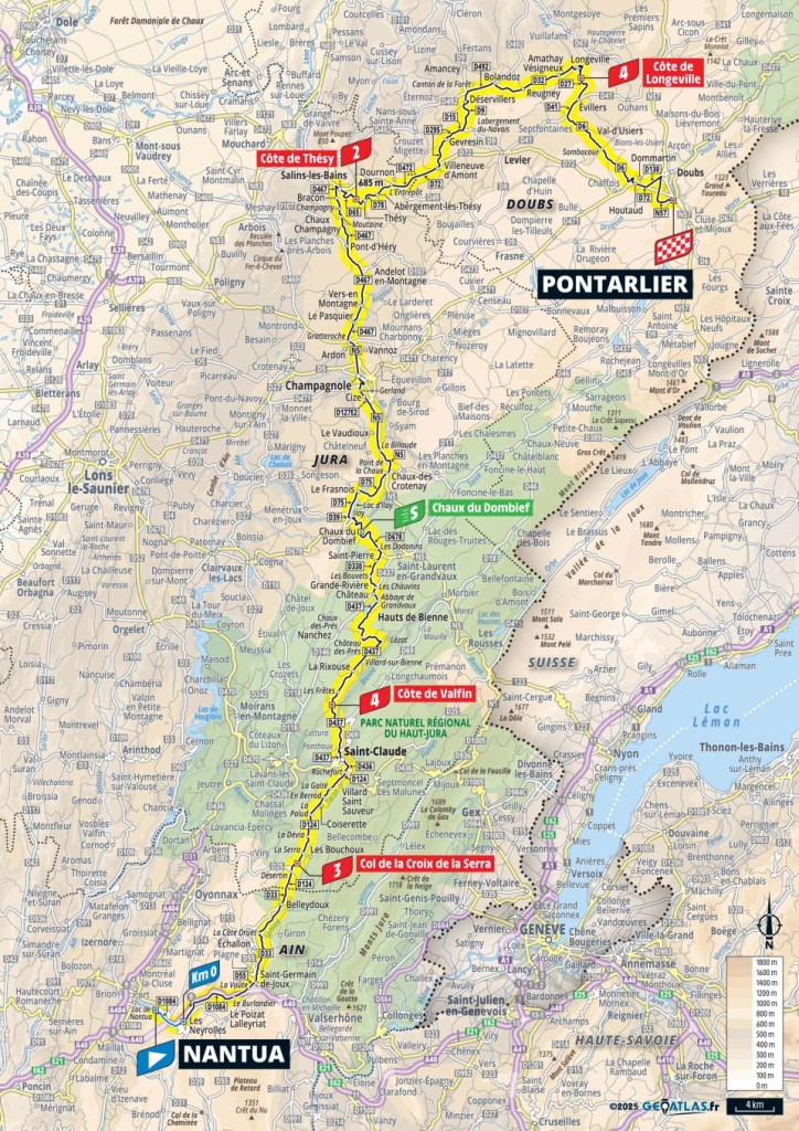 Planimetria Stage 20 Nantua - Pontarlier (184,2 km)