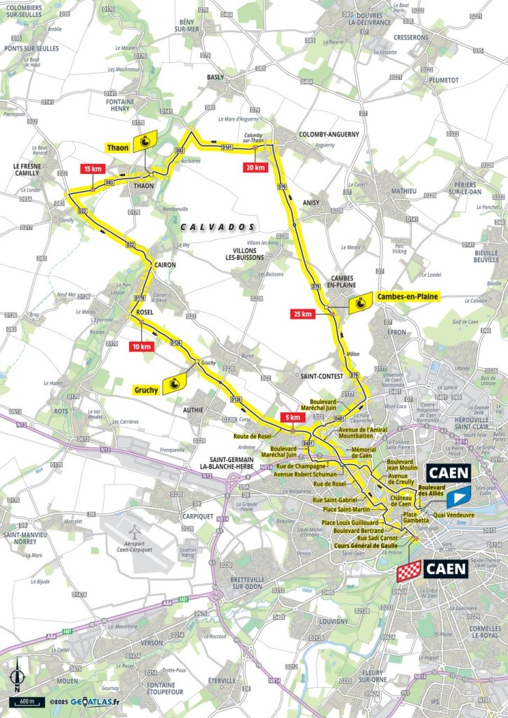 Planimetria Stage 5 Caen - Caen 33 km