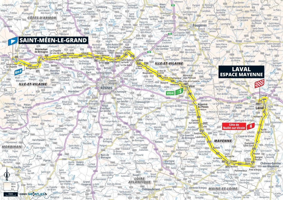 Planimetria Stage 8 Saint Méen e Grande - Laval Espace Mayenne (171,4 km)