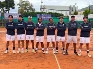 Il tennista Gabriele Piraino del Ct Palermo durante un match sulla terra rossa